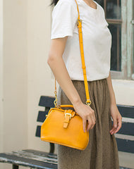 Handmade Womens Gray Leather Small doctor Purse Gray shoulder doctor bags for women
