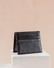 Slim Women Black Leather Card Holder Small Card Wallet Card Holder Credit Card Holder For Women