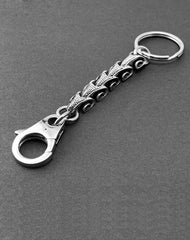 Stainless Steel DRAGON KEYCHAIN BIKER SILVER Key CHAIN SILVER jeans chain jean chain FOR MEN