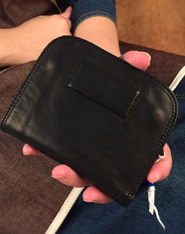 Genuine Leather Mens Cool billfold Long Leather Wallet Men Small Wallets Bifold for Men