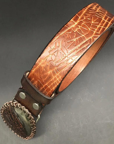 Handmade Cool Yellow Brown Leather Mens Belt Brown Leather Belt for Men