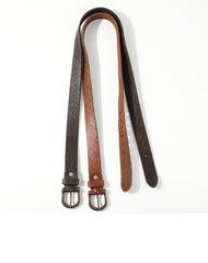 Casual Handmade Leather Vintage Simple Leather Belts - Front View