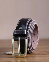 Genuine Leather Punk Rock Biker Trucker Mens Belt Men Black Coffee Belt for Men