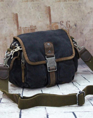 Canvas Black Mens Khaki Messenger Bags Small Postman Bag Canvas Courier Bag For Men