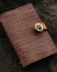 Creative Handmade Leather A6 Journal Travel Notepad Brown Notebook For Men