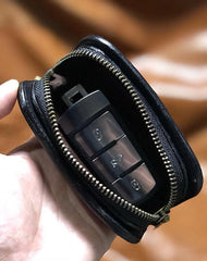 Handmade Brown Leather Mens Cool Key Wallets Car Key Change Coin Holder Car Key Case for Men