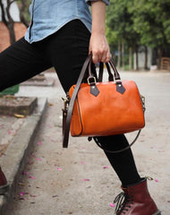 Fashion Womens Green Leather Small Boston Handbag Best Green Leather Boston Purse Side Bag