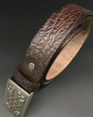Handmade Cool Dark Brown Leather Mens Belt Coffee Leather Belt for Men