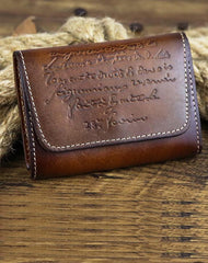 Vintage Women Men Leather Card Wallet Coin Purse Organ Coin Pouch Change Holder for Men and Women