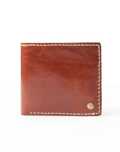 Red Brown Handmade Leather Mens billfold Wallet Bifold Small Wallets Front Pocket Wallet For Men