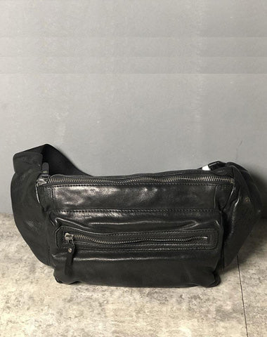 Leather Men Fanny Pack Small Waist Bag Hip Pack Belt Bag Bumbag for Men