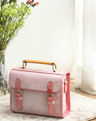 Womens Beige Leather Small Shoulder Satchel Bag Waxed Leather Cambridge Small Satchel Handbag Purse for Women