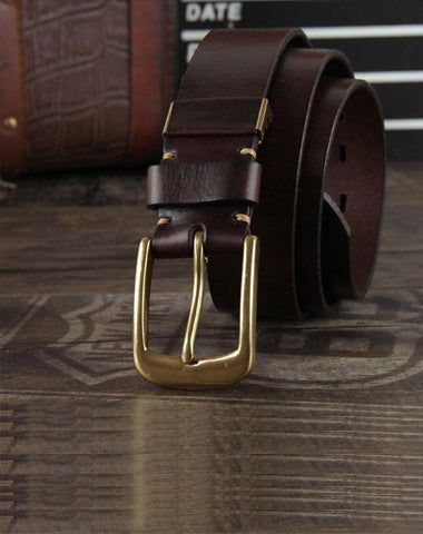 Genuine Leather Punk Rock Biker Trucker Mens Belt Men Black Coffee Belt for Men