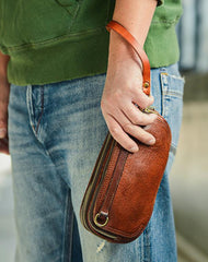 Coffee Cool Leather Mens Long Wallet Large Zipper Wallets Brown Wristlet Clutch Vintage Clutch Purse For Men
