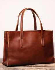 Vintage Mens Womens Leather Large Brown Tote Handbag Shoulder Tote Purse Tote Bag For Men