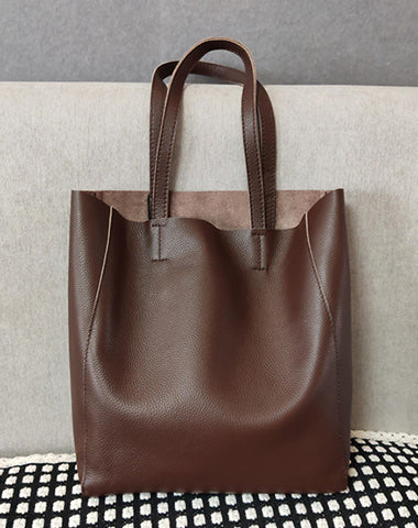 Fashion Womens Coffee Leather Oversize Tote Bags Coffee Shoulder Tote Bag Handbag Tote For Women