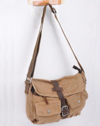 Canvas Black Mens 10 inches Postman Bag Canvas Messenger Bags Khaki Courier Bag For Men