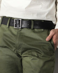 Genuine Leather Vintage Simple Leather Belt Mens - Front View