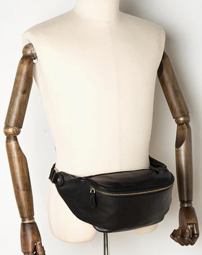 Leather Mens Fanny Pack Waist Bag Hip Pack Belt Bag Bumbag for Men