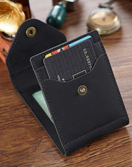Leather Small Mens Wallet Zipper billfold Front Pocket Wallet Driver's License Card Wallet for Men