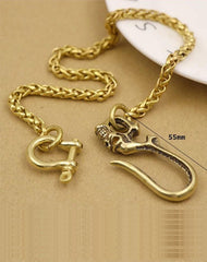 Solid Brass Cool Punk Rock Wallet Chain Biker Trucker Wallet Chain Trucker Wallet Chain for Men