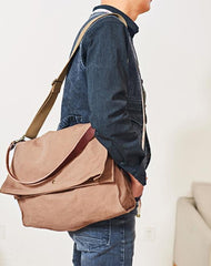 Canvas Mens 14 inches Side Bags Canvas Satchel Messenger Bags Canvas Travel Courier Bag for Men