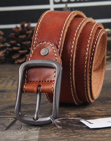 Genuine Leather Punk Rock Biker Trucker Mens Belt Men Black Coffee Belt for Men