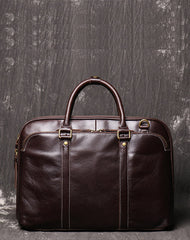 Brown Leather Mens Business 15.6 inches Laptop Work Briefcase Handbag Briefcase Business Bags For Men