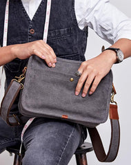Canvas Cool Mens Small Square Side Bag Canvas Messenger Bags Canvas Travel Courier Bags for Men