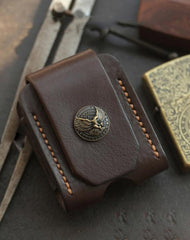 Handmade Leather Mens Standard Zippo Lighter Case With Belt Loop Zippo Cool Standard Lighter Holders For Men