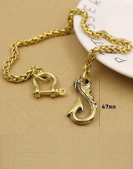 Solid Brass Cool Punk Rock Wallet Chain Biker Trucker Wallet Chain Trucker Wallet Chain for Men