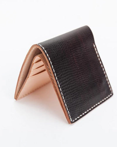 Handmade Dark Brown Leather Mens billfold Wallet Bifold Front Pocket Small Wallet For Men