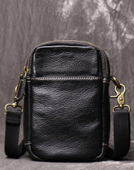 Mens Brown Leather Mini Messenger Bag Black Men's Phone Side Bag Mini Phone Bag Courier Bag For Men