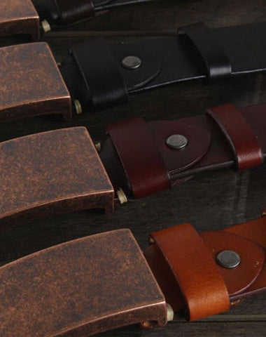 Genuine Leather Punk Rock Biker Trucker Mens Belt Men Black Coffee Belt for Men