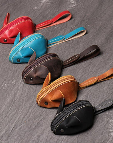 Cute Women Leather Mouse Coin Purse Coin Pouch Change Zipper Holder for Women