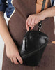 Handmade Genuine Leather Mens Cool Chest Bag Sling Bag Crossbody Bag Travel Bag Hiking Bag for men