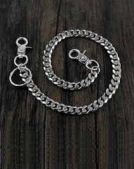 20'' SOLID STAINLESS STEEL BIKER SILVER WALLET CHAIN LONG PANTS CHAIN SILVER jeans chain jean chain FOR MEN