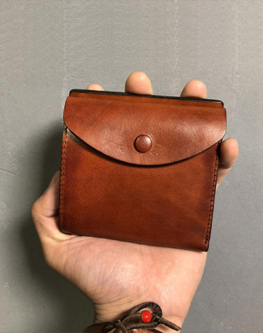 Handmade Genuine Leather Mens Cool Slim Leather Billfold Wallet Men billfold Wallets Bifold for Men