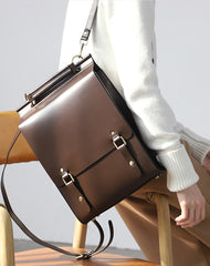 Best Coffee Leather Womens Satchel Backpacks Laptop Leather Black School Backpacks for Women