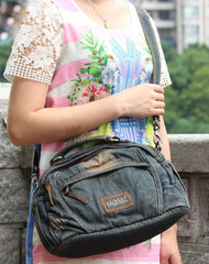 Casual Blue Denim Mens Womens Messenger Bag Jean HandBag Shoulder Bag For Women