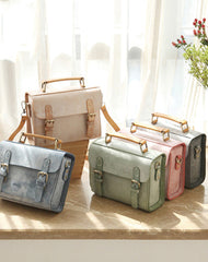 Womens Green Leather Small Satchel Shoulder Bag Waxed Leather Cambridge Small Satchel Handbag Purse for Women