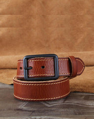 Genuine Leather Punk Rock Biker Trucker Mens Belt Men Black Coffee Belt for Men