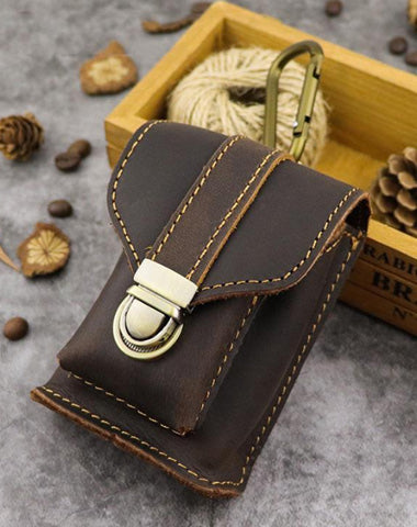 Leather Mens Cigarette Cases with Lighter Holder With Belt Loop Cigarette Holder For Men