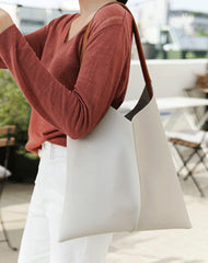 Stylish Unique Womens White Leather Tote Bag Purse Black Shoulder Bag Handbag Green Tote Purse For Women