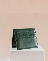 Slim Women Green Leather Card Holder Small Card Wallet Card Holder Credit Card Holder For Women