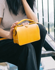Handmade Womens Red Leather Doctor Handbag Purse Small Side Bag Doctor Bags for Women