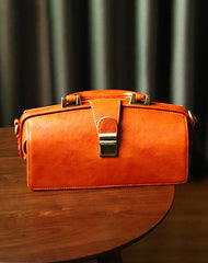 Womens Dark Brown Leather Doctor Handbag Purses Vintage Handmade Doctor Crossbody Purse for Women