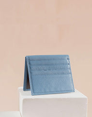 Slim Women Blue Leather Card Holder Small Card Wallet Card Holder Credit Card Holder For Women