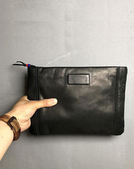 Genuine Leather Mens Clutch Cool Slim Wallet Zipper Clutch Wristlet Wallet for Men