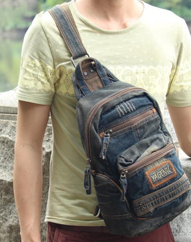 Blue Jean Mens Large Sling Bag